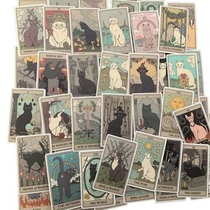 Random pick of 10 Cat Tarot Vinyl Stickers